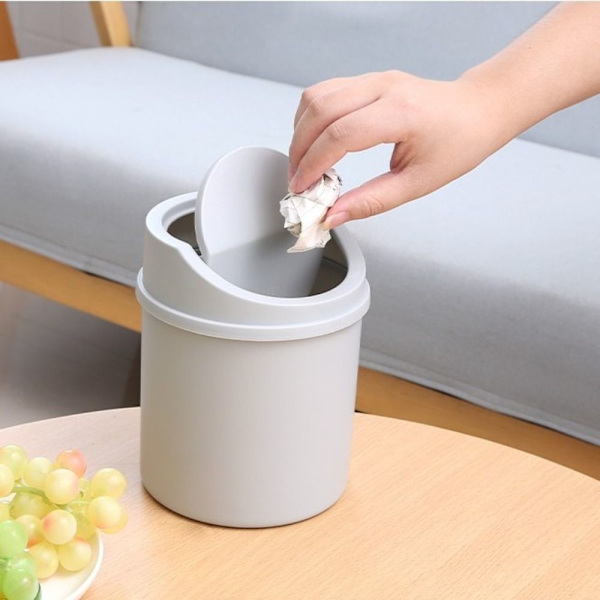 Mini Desktop Bin Pieni Roskakori CAN white