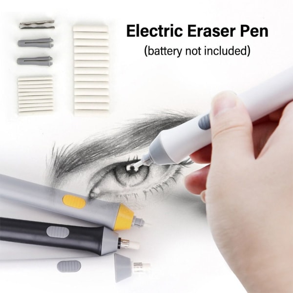 Electric Eraser Pen Refill Highlight Erasers MUSTA black