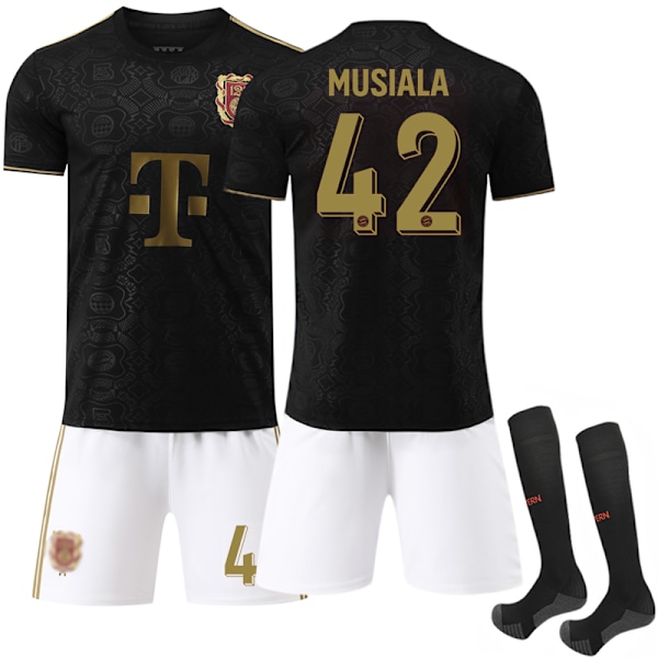 2025-2026 Bayern München 125-årsjubileumsutgave Svart Fotballdrakt Nr. 42 Musiala 22