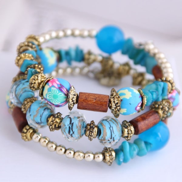 Bohemian Armband Multilayer Armband BLÅT Blue