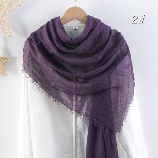 Crinkle Tørklæde Almindelig Hijab MØRK LILLA Dark purple