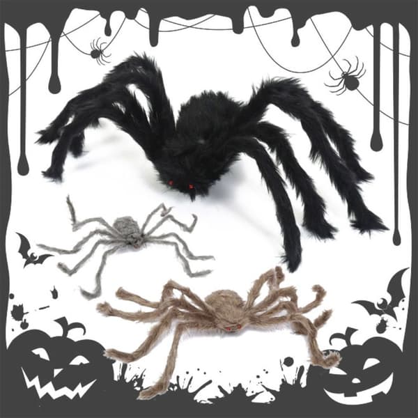 Plys Spider Halloween Gaint Spider SORT SORT black