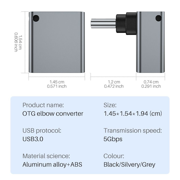 OTG-sovitin USB Type-C GRAY Grey