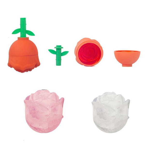 Rose Ice Ball Maker Ice Cube Form ORANGE orange