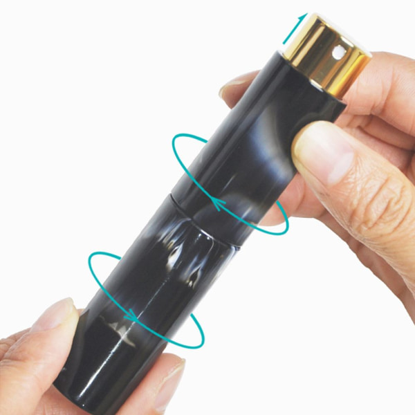 10ML parfymsprayflaska Påfyllningsbar flaska SVART-SVART CAP