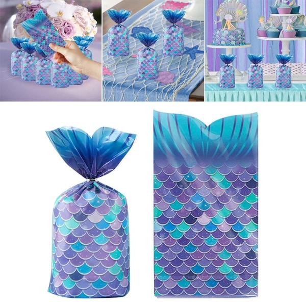 50/100 STK Mermaid Tails Cookie slikposer 100 STK 100 STK 100PCS