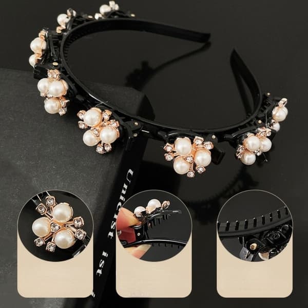 Perleblomster Hårnål Rhinestones Hårbånd Clips 4 4 4