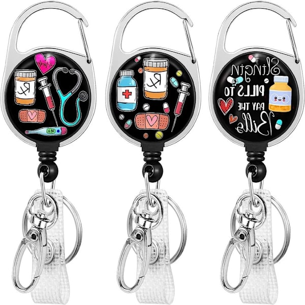 3 stk. Dumpster Fire Badge Reel Uttrekkbar