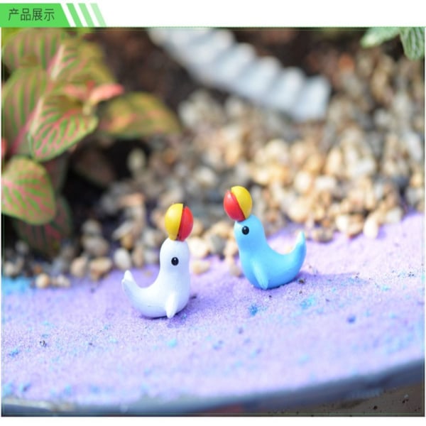 12 stk Delfin Micro Landskab Delfin Figur DIY HVID White