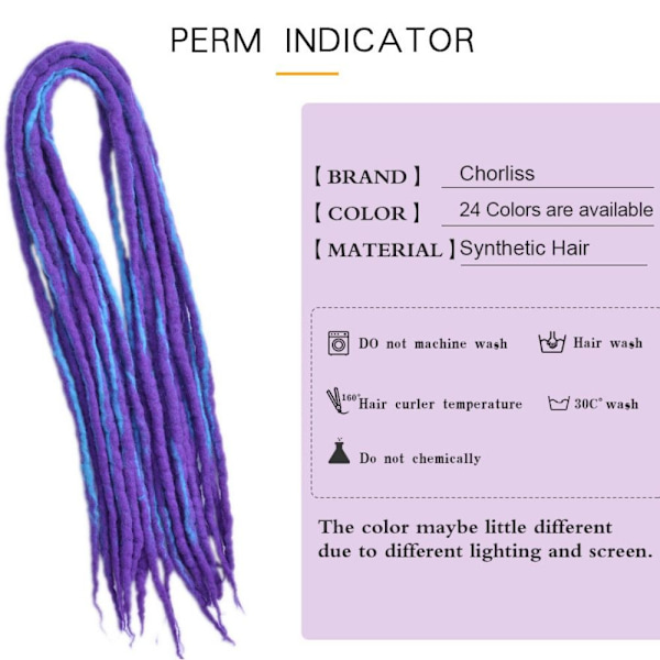 Dreadlocks Extensions Hår Extensions LYSLILLA light purple
