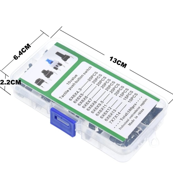180 stk. Trykknapafbryderknapafbrydere Taktil