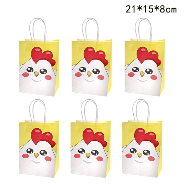 6ST Presentpapperspåsar Presentförpackning KYCKLINGKYCKLING Chicken