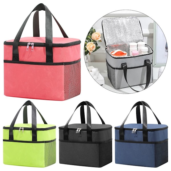 8L Isolerad Thermal Bag Kylväska Lunchväska SVART black
