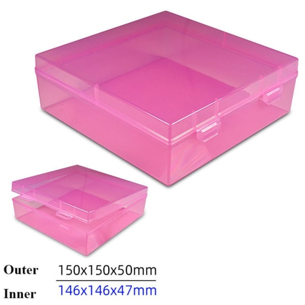 Förvaringslåda Smycken Pärlor Behållare ROSA 65X65X25MM Pink 65x65x25mm