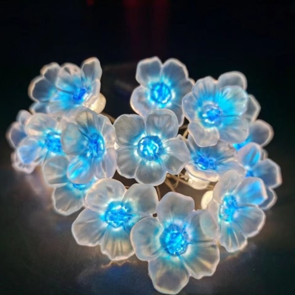 Cherry Blossom Light String Gårdslampe String BLÅ blue