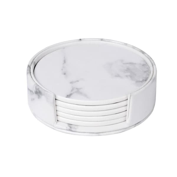 Cup Mat Pad Set Marble Texture Cup Mat VALKOINEN white