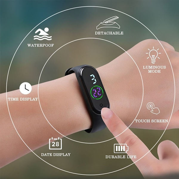 Elektronisk Studenterur Digitalur SORT Black