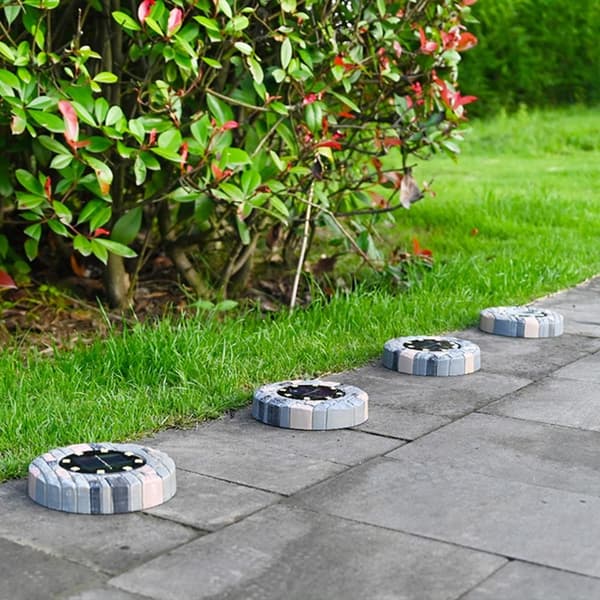 Solar Ground Lights 8 LEDs VIT LJUS VIT LJUS White Light