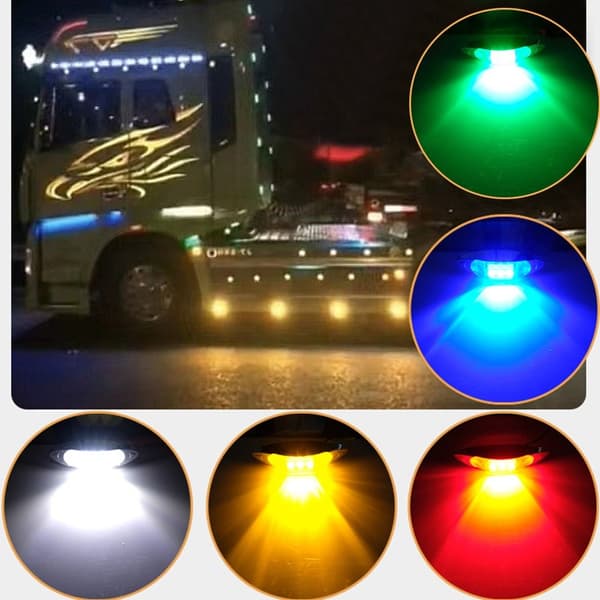 2 STK LED Sidemarkeringslys Advarselsbaglygte BLÅ Blue