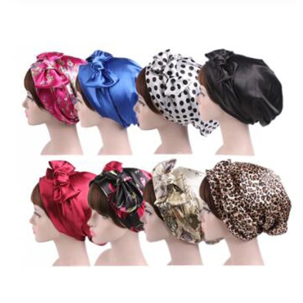 Silk Night Sleep Cap Shower Cap Hair Bonnet 8 8