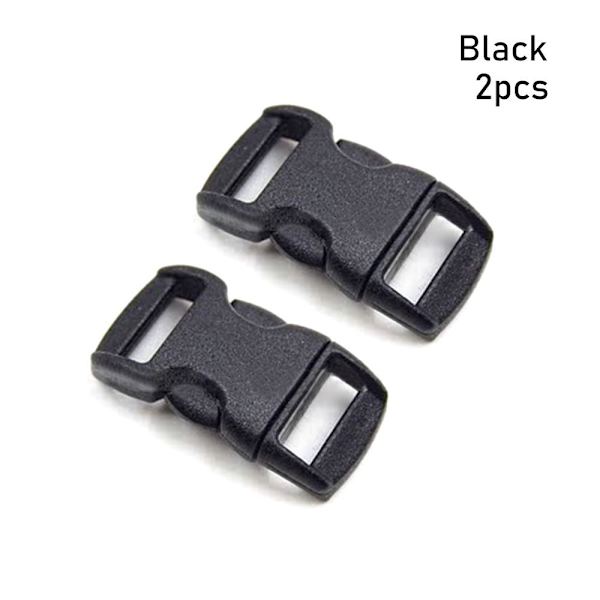 2st Sidosläppningsspänne Böjda Paracord-spännen SVART Black