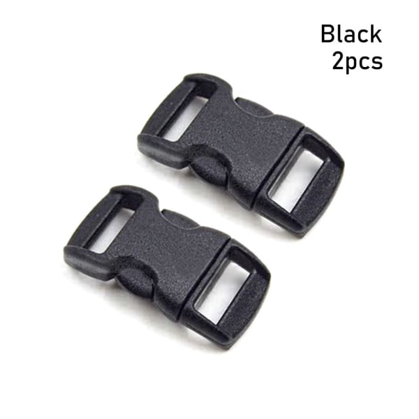 2stk Side Release Spænde Buede Paracord Spænder SORT Black