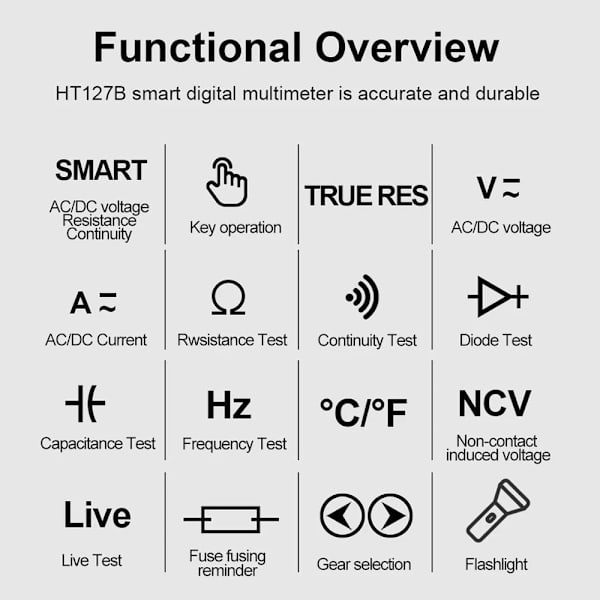 Digitaalinen yleismittari DMM Voltmeter NCV AC DC jännitemittari