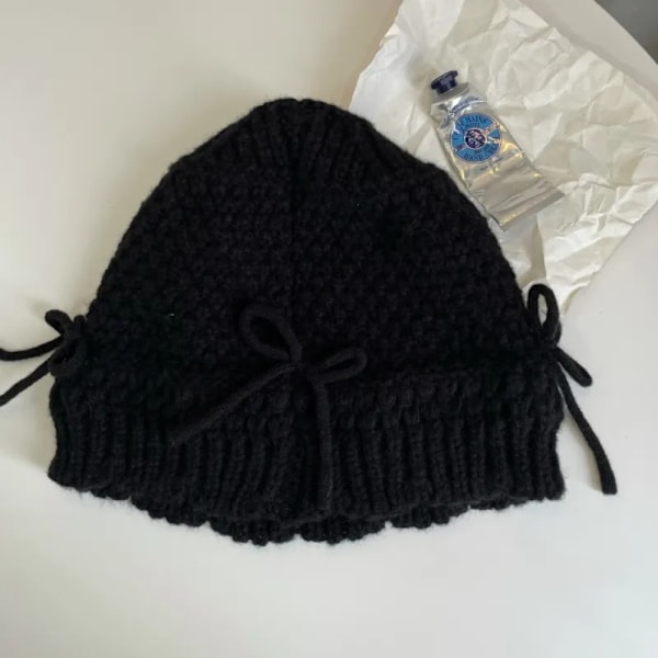 Strikkede Bucket Caps Damehuer SORT black