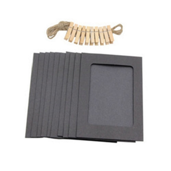 10st Papper Bildramar Fotoalbum SVART Black