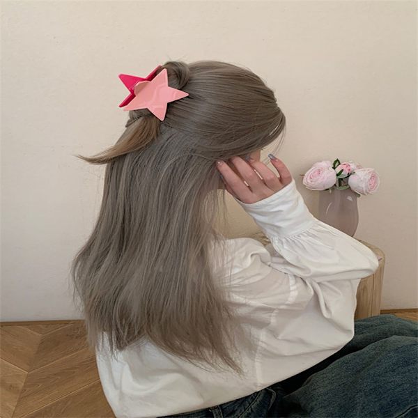 2 Stk Fem-Takkede Stjerne Hår Clip Shiny Star Hår Klo Clips Black