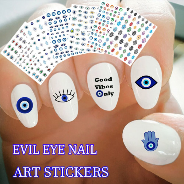 Evil Eye Nail Sticker Selvklebende