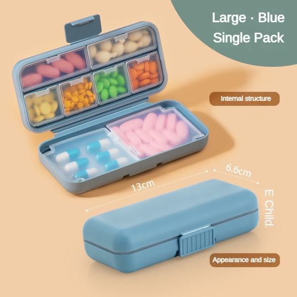 Medicinæske Travel Pill Organizer BLÅ 5 CELLER 5 CELLER Blue 5 cells-5 cells