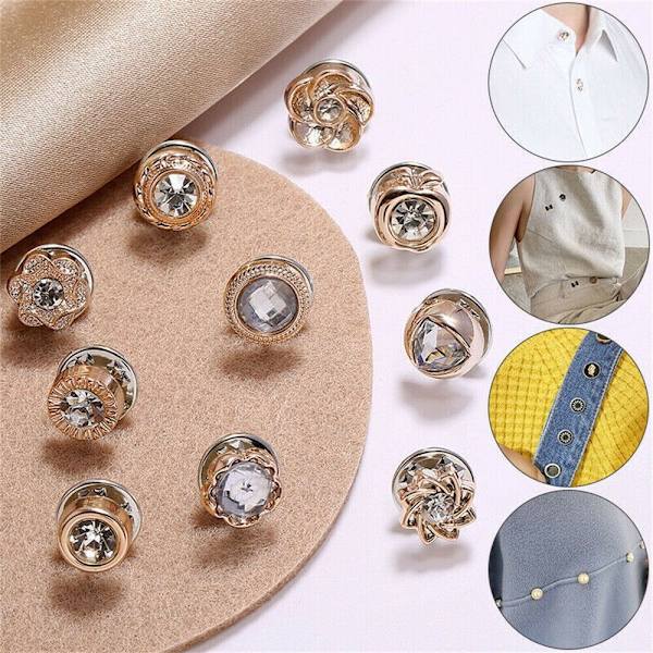 Knapp Brosje Perle Rhinestone Button 02 02 02