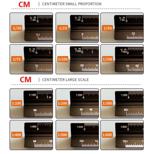 Målestokk Triangulær linjal SVART CM SMALL SCALE CM SMALL SCALE Black CM SMALL SCALE-CM SMALL SCALE