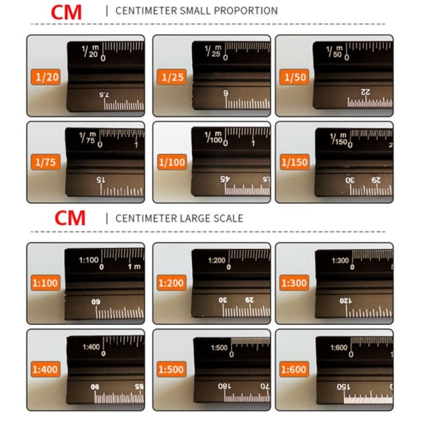 Skala Lineal Trekantet Lineal SORT CM LARGE SCALE CM LARGE SCALE Black CM LARGE SCALE-CM LARGE SCALE