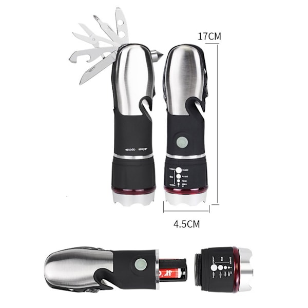 Lommelygte Teleskopisk Zoom Lommelygte USB-opladningslygte