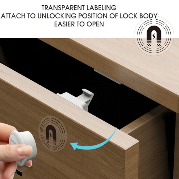 Magnetiskt barnlås Lådspärr Baby 2 Locks 1 Keys