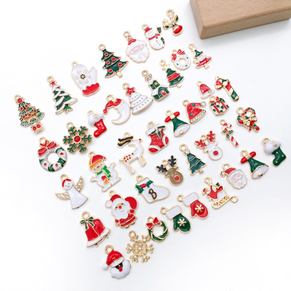 20-100 kpl Christmas Alloy Dripping Accessories Cartoon Resin 96pcs