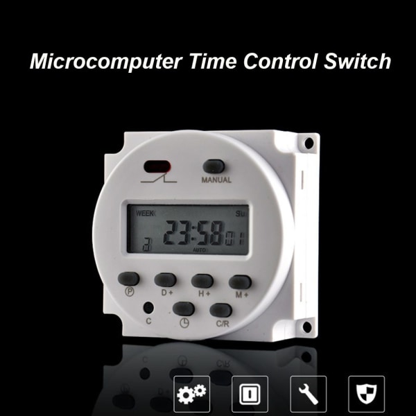 12V DC Programmerbar Digital 12V Timerstyrt Bryter