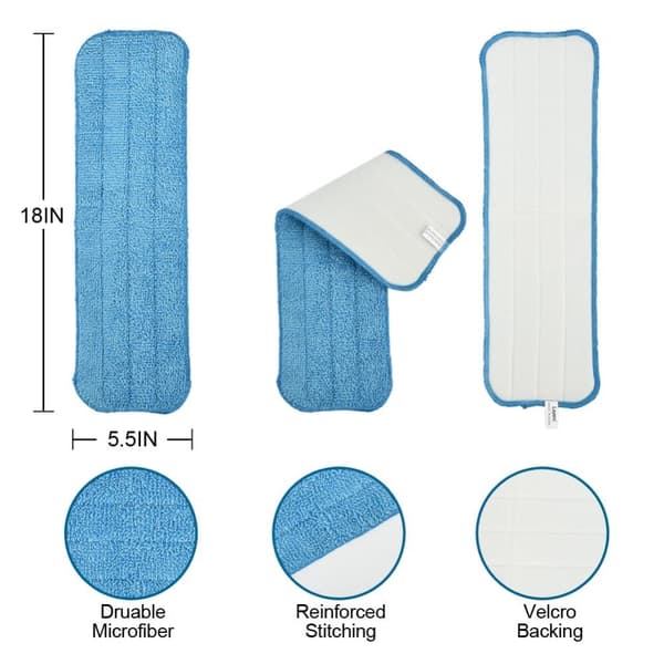 3 stk Microfiber erstatningsmoppepuder Genanvendelige moppehoveder til