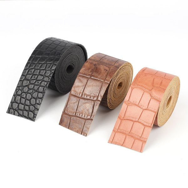 Krokodillemønster Læderrem Læderrem BRUNT 5CM brown 5cm