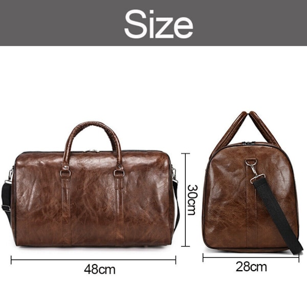 Bagage Holdall PU Læder Duffle BRUN Brown