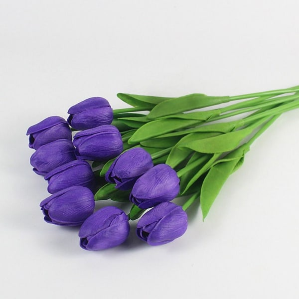 Konstgjorda Blommor Sidentulpaner MÖRKLILA dark purple