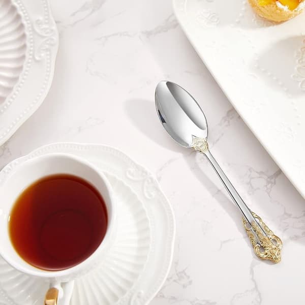 4 stk Rustfritt Stål Retro Servisesett Rustfritt Stål small spoon