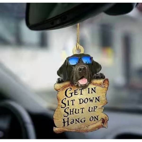 Bakspejl vedhæng hundedekoration E E E
