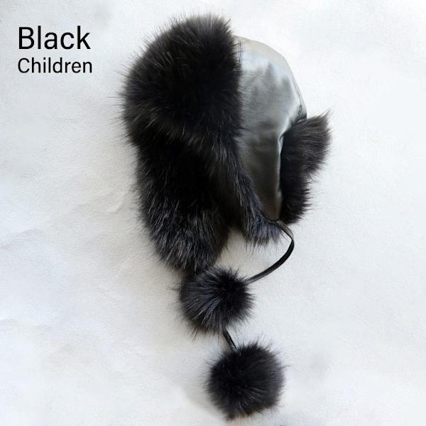 Vanhempi-lapsi Bomber-hatut Tekoturkishattu MUSTA LAPSET LAPSET black children-children