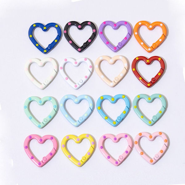 5 st Spring Heart Ring Spännen Karbinhake 4 4 4