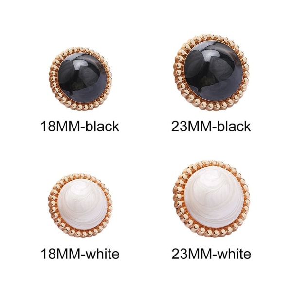 10st Pearl Buttons Skjorta Knappar SVART 18MM10ST 10ST black 18MM10pcs-10pcs