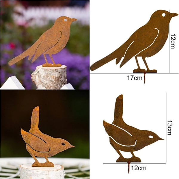 Rusty Metal Birds Bird Figurine C C C