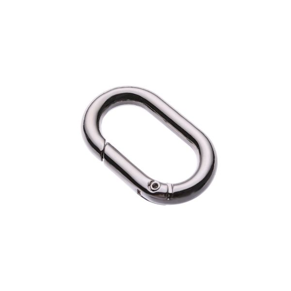 5 stk Fjeder Ovale Ringe Taske Bæltespænder SORT 40MM Black 40mm